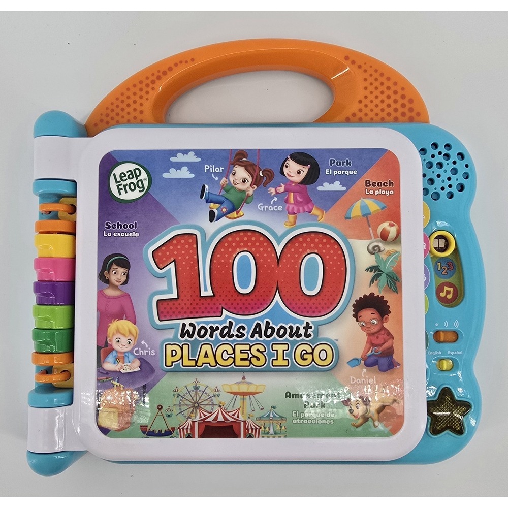 LeapFrog 100 Words About Places Interactive Learning Book Bilingual Spanish Eng